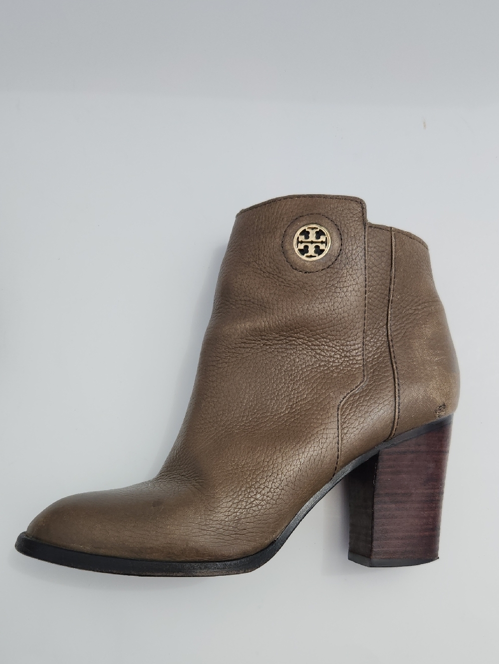 Tory Burch Junction Women's Porcini Tumbled Leather Ankle Booties Size 9 - Picture 1 of 16